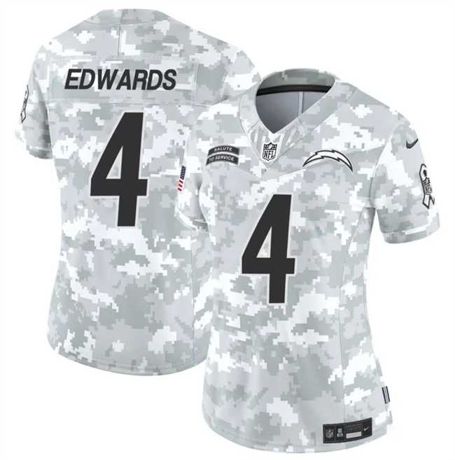 Womens Los Angeles Chargers #4 Gus Edwards 2024 F.U.S.E Arctic Camo Salute To Service Limited Stitched Jersey Dzhi->los angeles chargers->NFL Jersey